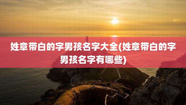 姓章带白的字男孩名字大全(姓章带白的字男孩名字有哪些)