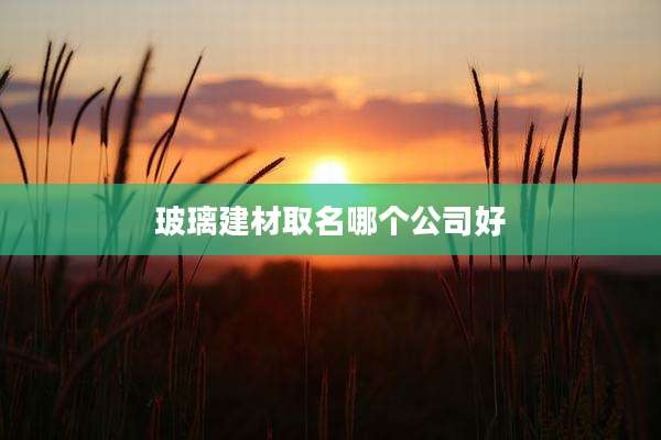 玻璃建材取名哪个公司好