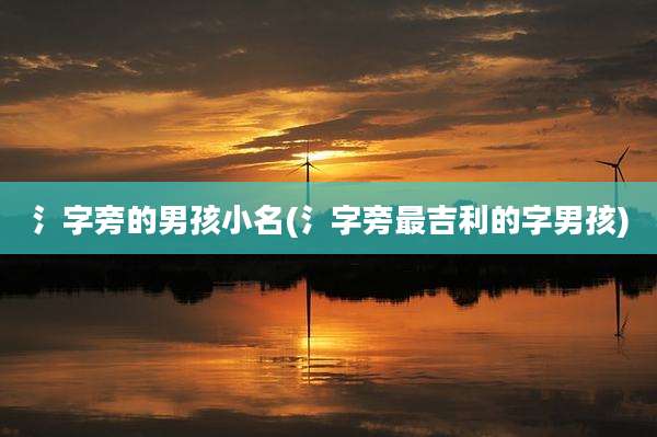氵字旁的男孩小名(氵字旁最吉利的字男孩)