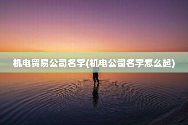 机电贸易公司名字(机电公司名字怎么起)