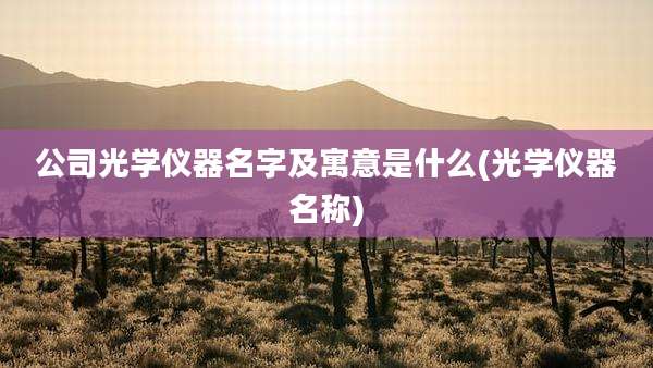 公司光学仪器名字及寓意是什么(光学仪器名称)