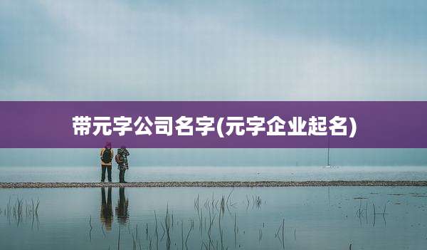 带元字公司名字(元字企业起名)