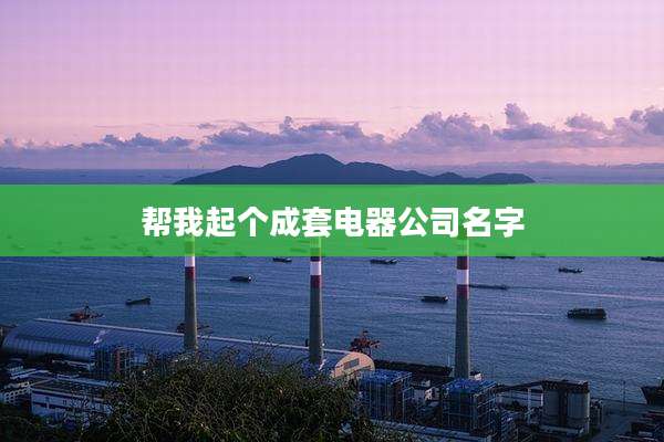 帮我起个成套电器公司名字