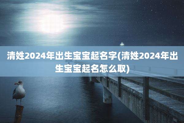清姓2024年出生宝宝起名字(清姓2024年出生宝宝起名怎么取)