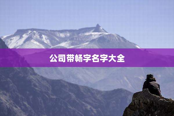公司带畅字名字大全