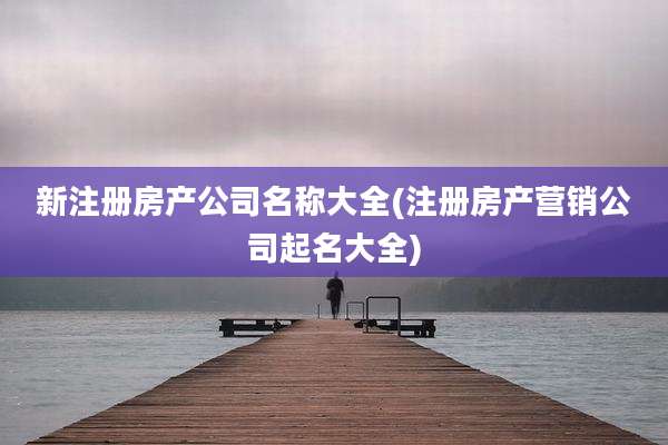 新注册房产公司名称大全(注册房产营销公司起名大全)