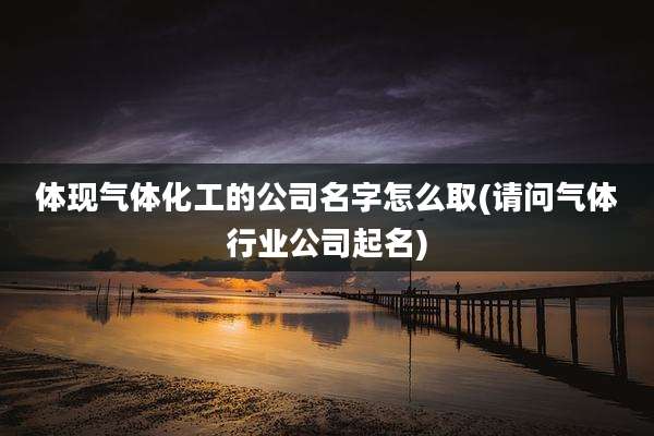 体现气体化工的公司名字怎么取(请问气体行业公司起名)