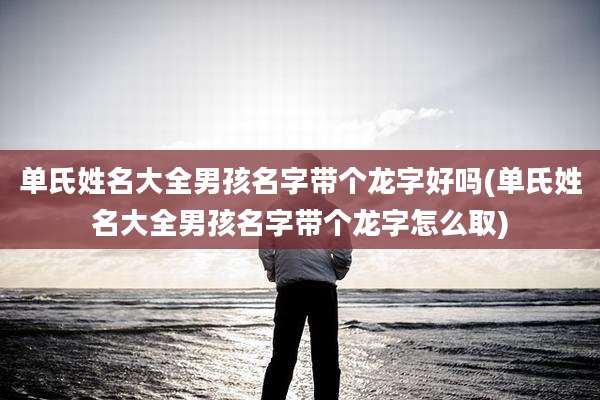 单氏姓名大全男孩名字带个龙字好吗(单氏姓名大全男孩名字带个龙字怎么取)