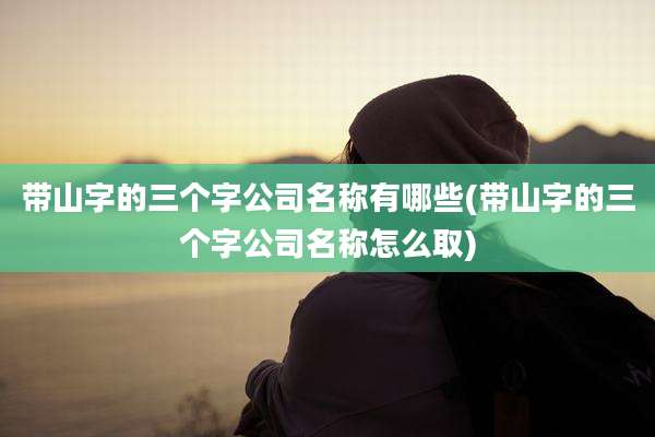 带山字的三个字公司名称有哪些(带山字的三个字公司名称怎么取)