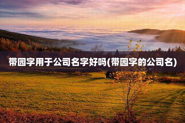 带园字用于公司名字好吗(带园字的公司名)