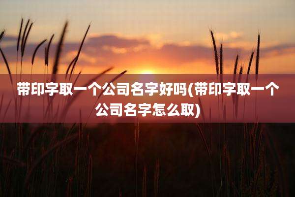 带印字取一个公司名字好吗(带印字取一个公司名字怎么取)