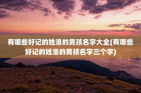 有哪些好记的姓洛的男孩名字大全(有哪些好记的姓洛的男孩名字三个字)