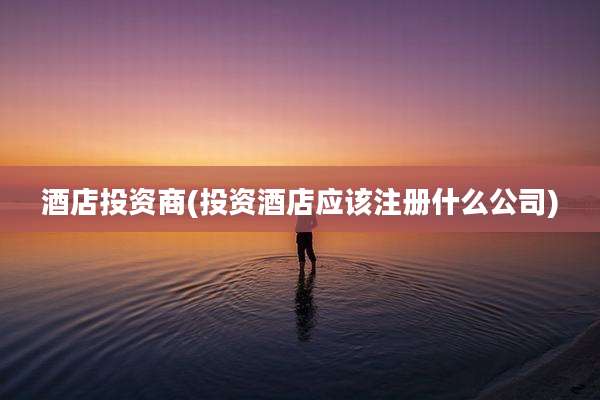 酒店投资商(投资酒店应该注册什么公司)