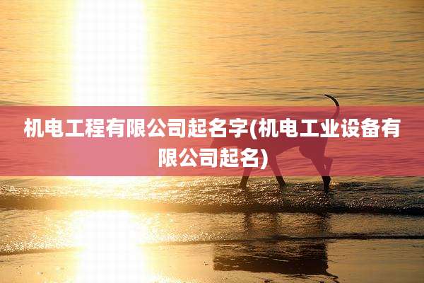 机电工程有限公司起名字(机电工业设备有限公司起名)