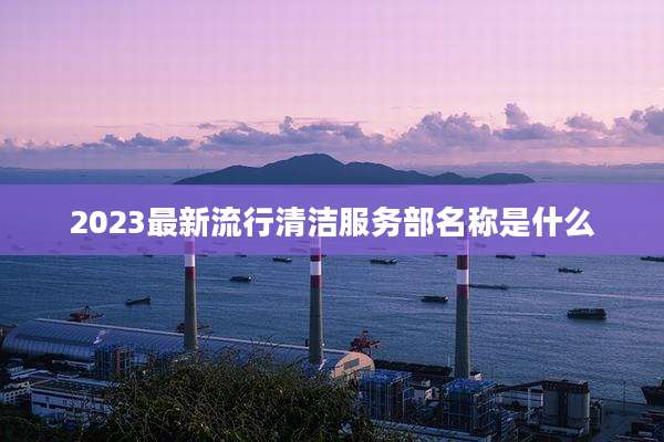 2023最新流行清洁服务部名称是什么