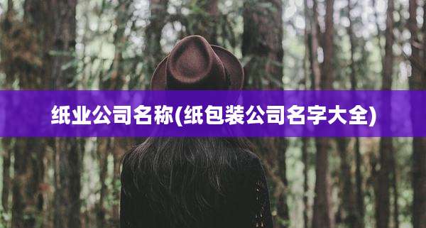 纸业公司名称(纸包装公司名字大全)
