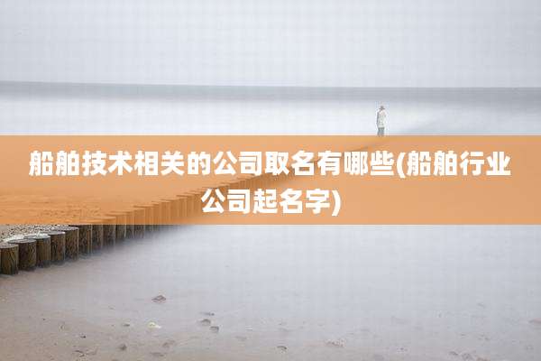 船舶技术相关的公司取名有哪些(船舶行业公司起名字)