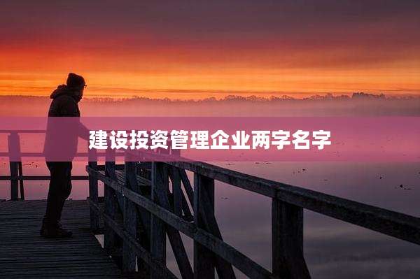建设投资管理企业两字名字