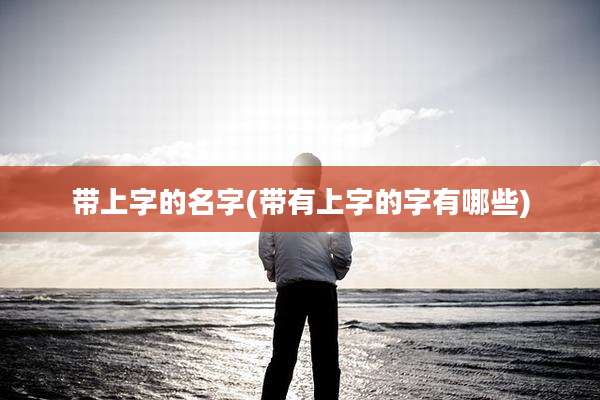 带上字的名字(带有上字的字有哪些)