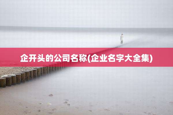 企开头的公司名称(企业名字大全集)