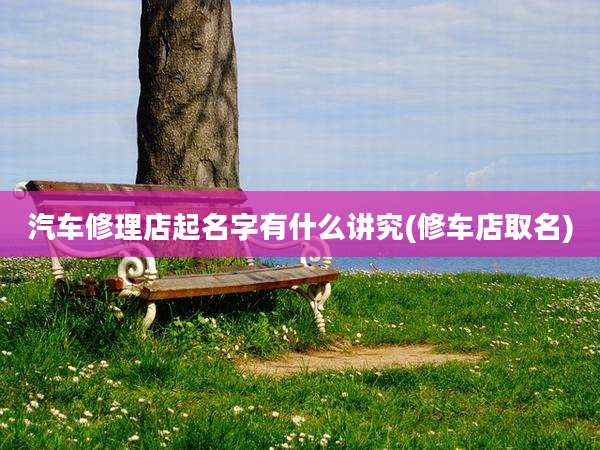 汽车修理店起名字有什么讲究(修车店取名)