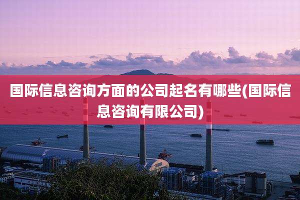 国际信息咨询方面的公司起名有哪些(国际信息咨询有限公司)