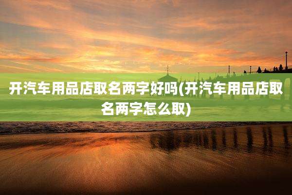 开汽车用品店取名两字好吗(开汽车用品店取名两字怎么取)
