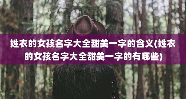 姓衣的女孩名字大全甜美一字的含义(姓衣的女孩名字大全甜美一字的有哪些)