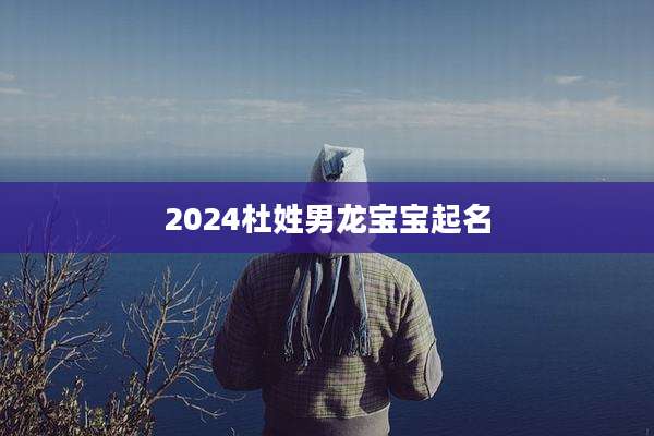 2024杜姓男龙宝宝起名
