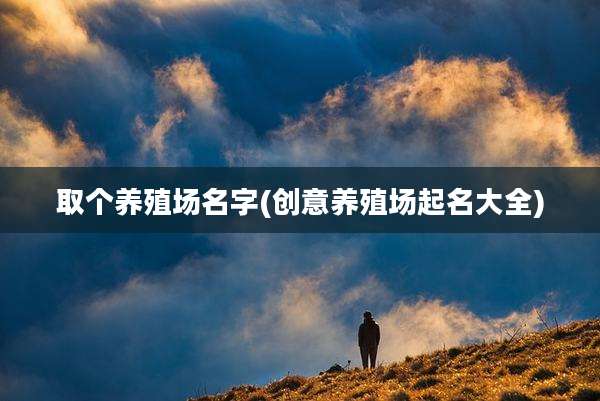 取个养殖场名字(创意养殖场起名大全)