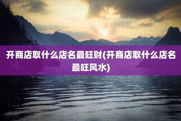 开商店取什么店名最旺财(开商店取什么店名最旺风水)