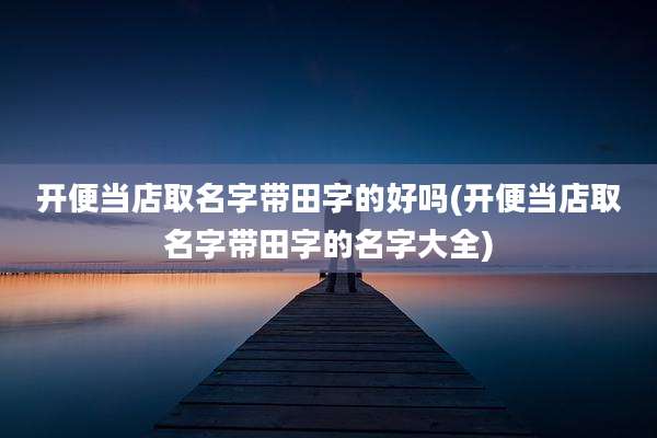 开便当店取名字带田字的好吗(开便当店取名字带田字的名字大全)
