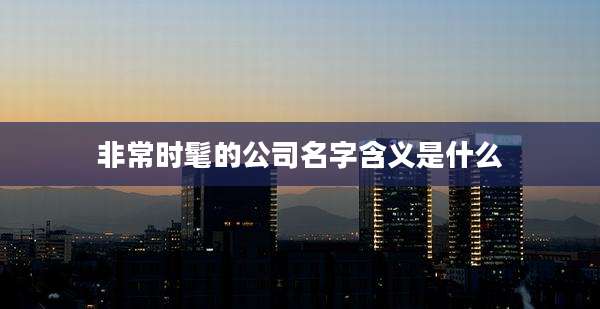 非常时髦的公司名字含义是什么