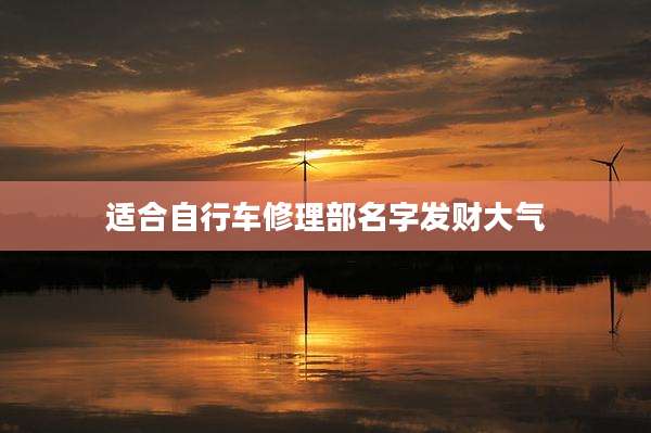 适合自行车修理部名字发财大气