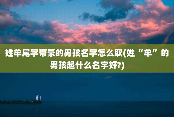 姓牟尾字带豪的男孩名字怎么取(姓“牟”的男孩起什么名字好?)
