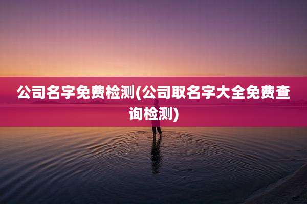 公司名字免费检测(公司取名字大全免费查询检测)