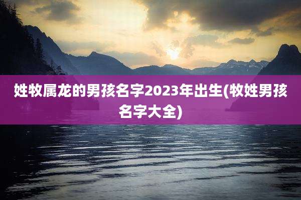 姓牧属龙的男孩名字2023年出生(牧姓男孩名字大全)