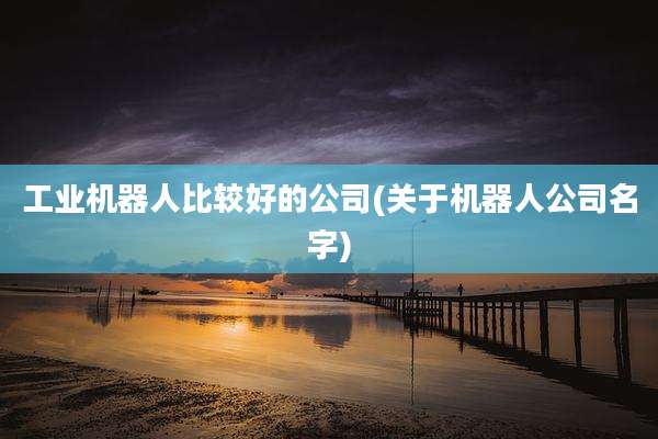工业机器人比较好的公司(关于机器人公司名字)