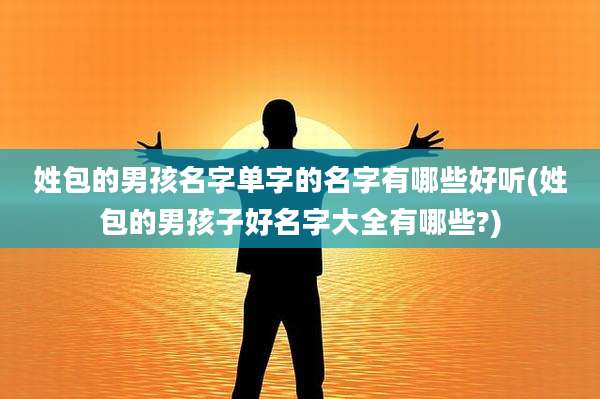 姓包的男孩名字单字的名字有哪些好听(姓包的男孩子好名字大全有哪些?)