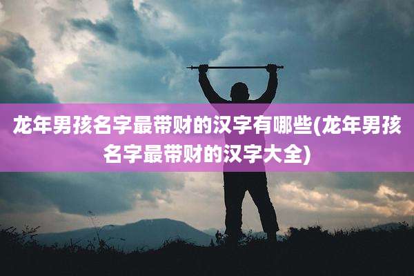 龙年男孩名字最带财的汉字有哪些(龙年男孩名字最带财的汉字大全)
