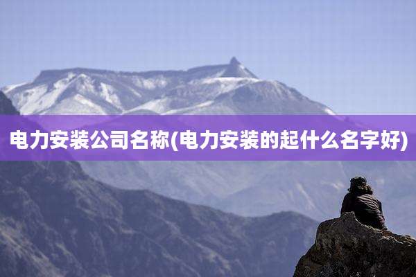 电力安装公司名称(电力安装的起什么名字好)