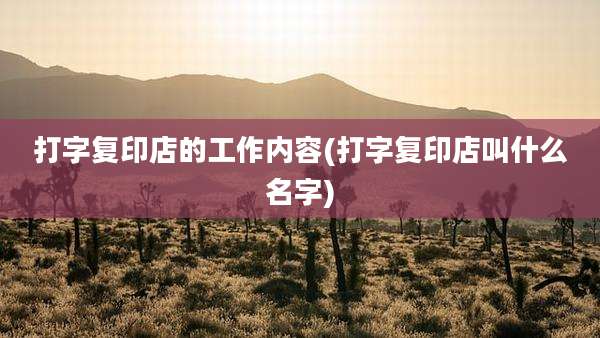 打字复印店的工作内容(打字复印店叫什么名字)