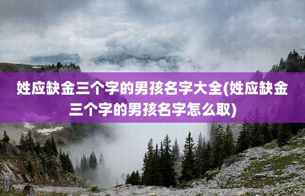姓应缺金三个字的男孩名字大全(姓应缺金三个字的男孩名字怎么取)