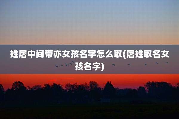 姓屠中间带亦女孩名字怎么取(屠姓取名女孩名字)