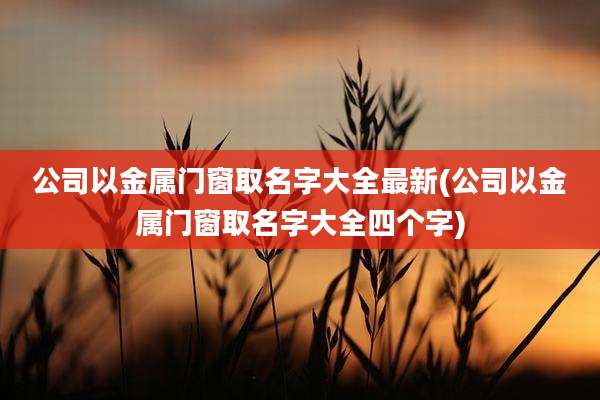公司以金属门窗取名字大全最新(公司以金属门窗取名字大全四个字)