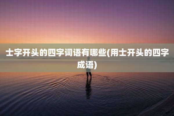 士字开头的四字词语有哪些(用士开头的四字成语)