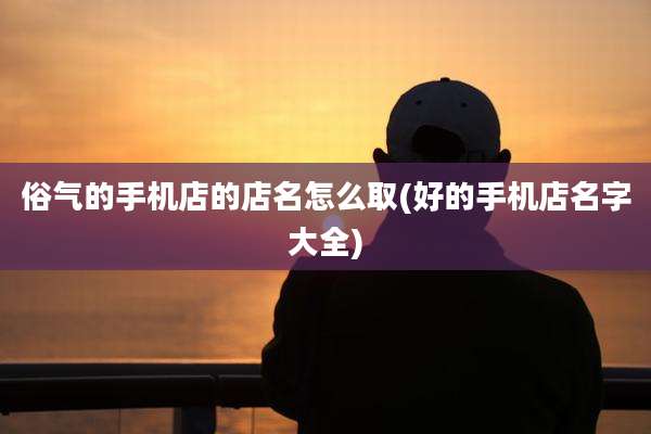 俗气的手机店的店名怎么取(好的手机店名字大全)