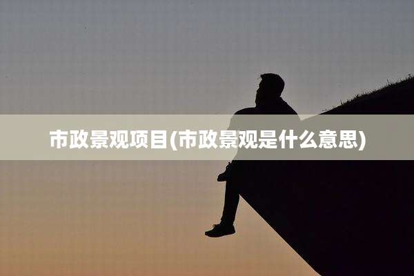 市政景观项目(市政景观是什么意思)