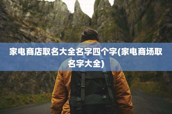 家电商店取名大全名字四个字(家电商场取名字大全)