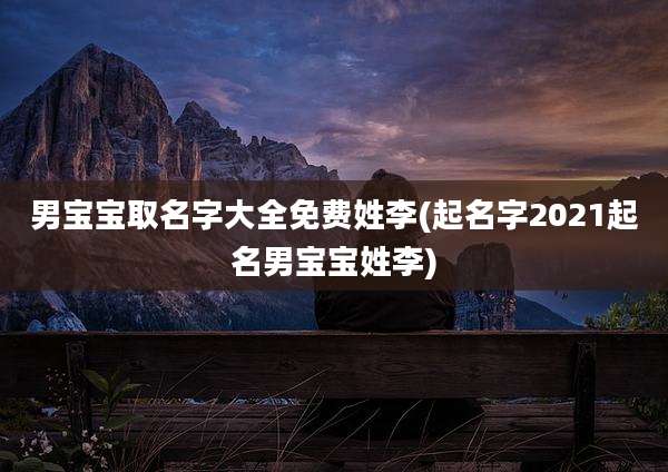 男宝宝取名字大全免费姓李(起名字2021起名男宝宝姓李)